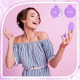 Gulfmew mini mirror, durable metal-plastic-glass build, purple.