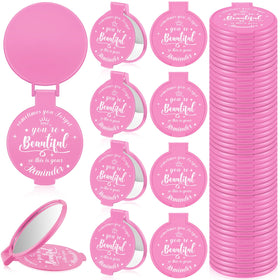 Gulfmew pink pocket mirror set of 36 for daily touch ups and gifts.