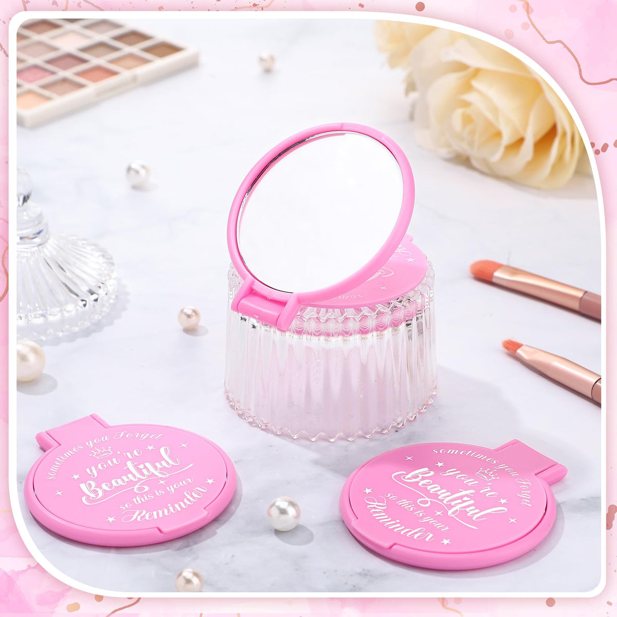 Gulfmew portable purse mirror fits into travel bags for everyday use.