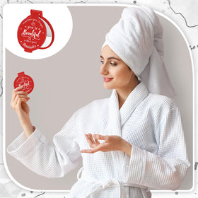 Gulfmew purse-ready mirror shown in everyday makeup routine.