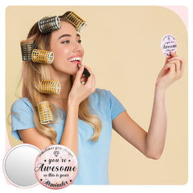 Gulfmew pocket mirror fits neatly in a purse or makeup bag.