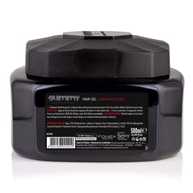 Gummy GU-GU101B gel being applied to shape hair into structured form.