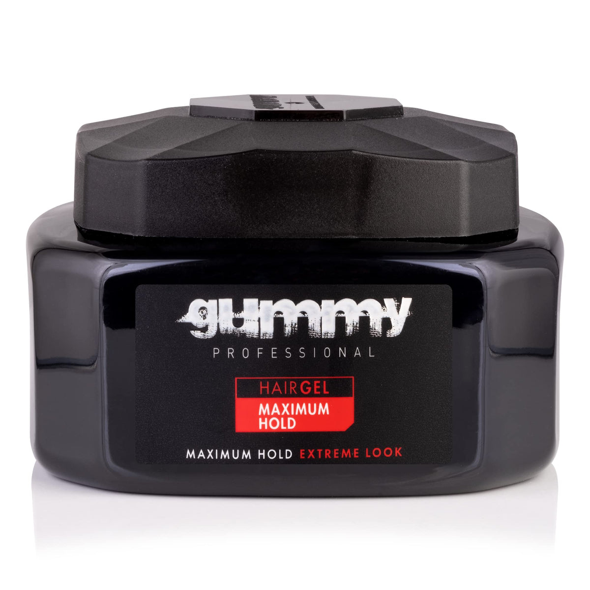 Gummy GU-GU101B hair gel bottle showing 500 ml for lasting hold.