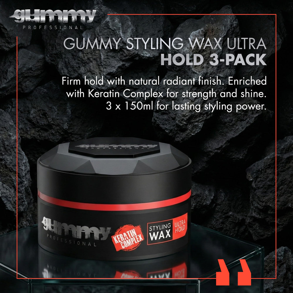 Gummy wax in hands demonstrates easy application for textured looks.