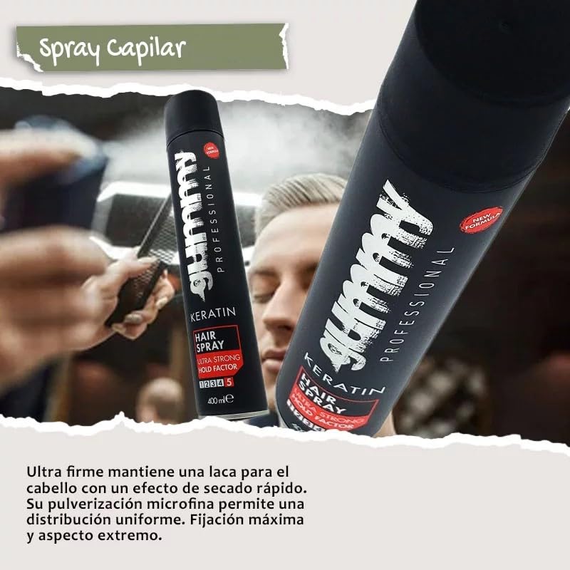 Gummy Professional Keratin Hair Spray keeps hair brushable for easy re-styling.