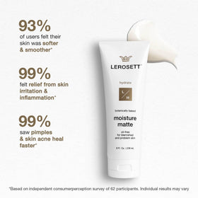 LEROSETT texture-matte-finish showing non-greasy skin after use