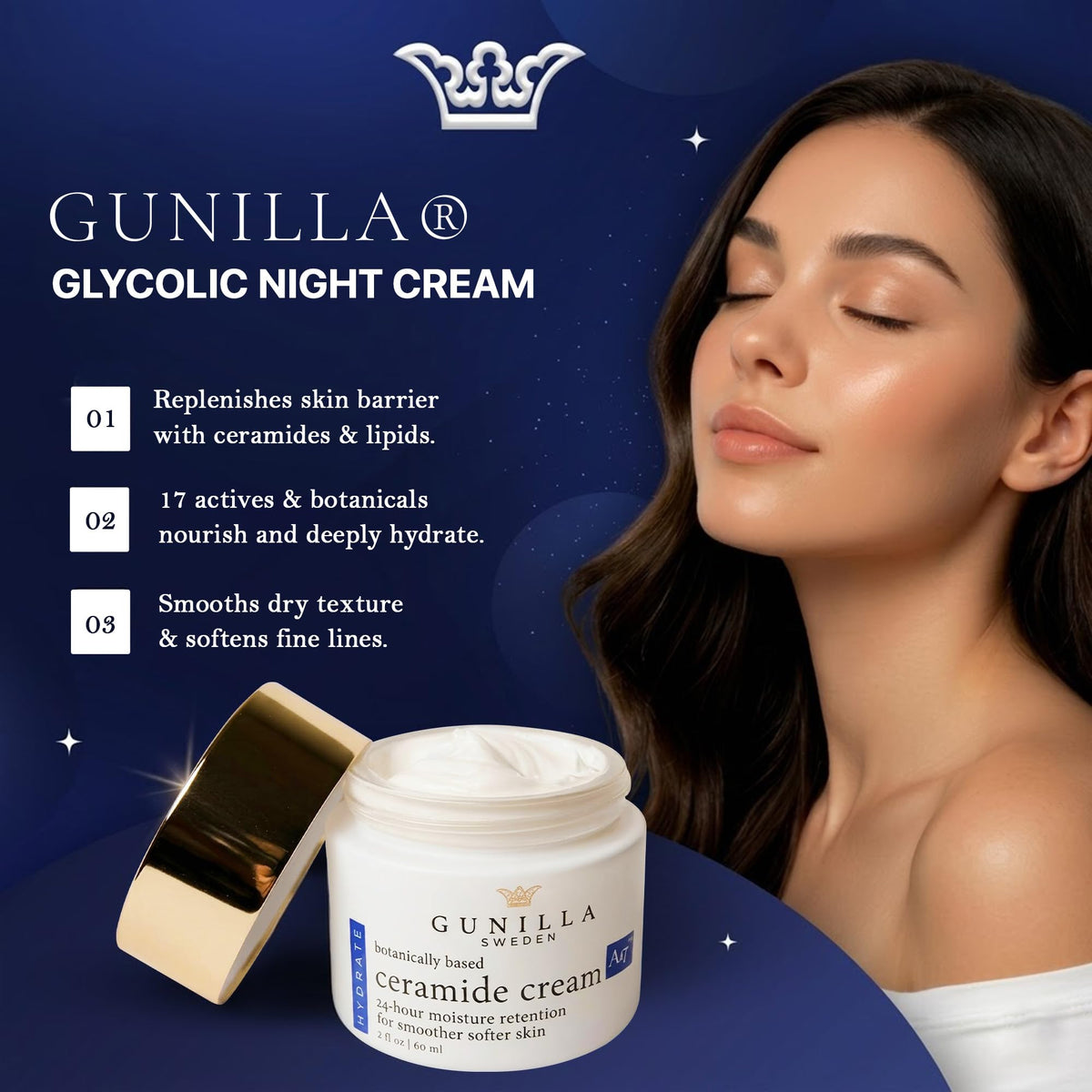 Jar packaging of GUNILLA Ceramide Cream A17 with recyclable materials