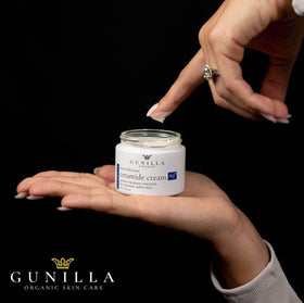 Spa routine setup with GUNILLA Ceramide Cream A17 for daily use
