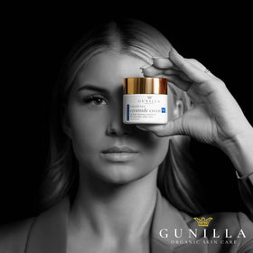 Vegan certification label on GUNILLA Ceramide Cream A17 emphasizing cruelty-free, plant-based ethos