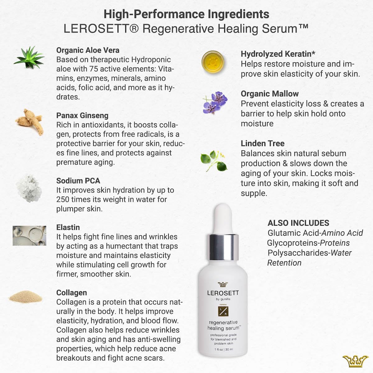 Gunilla Of Sweden LEROSETT bottle label emphasizes vegan, cruelty-free skincare