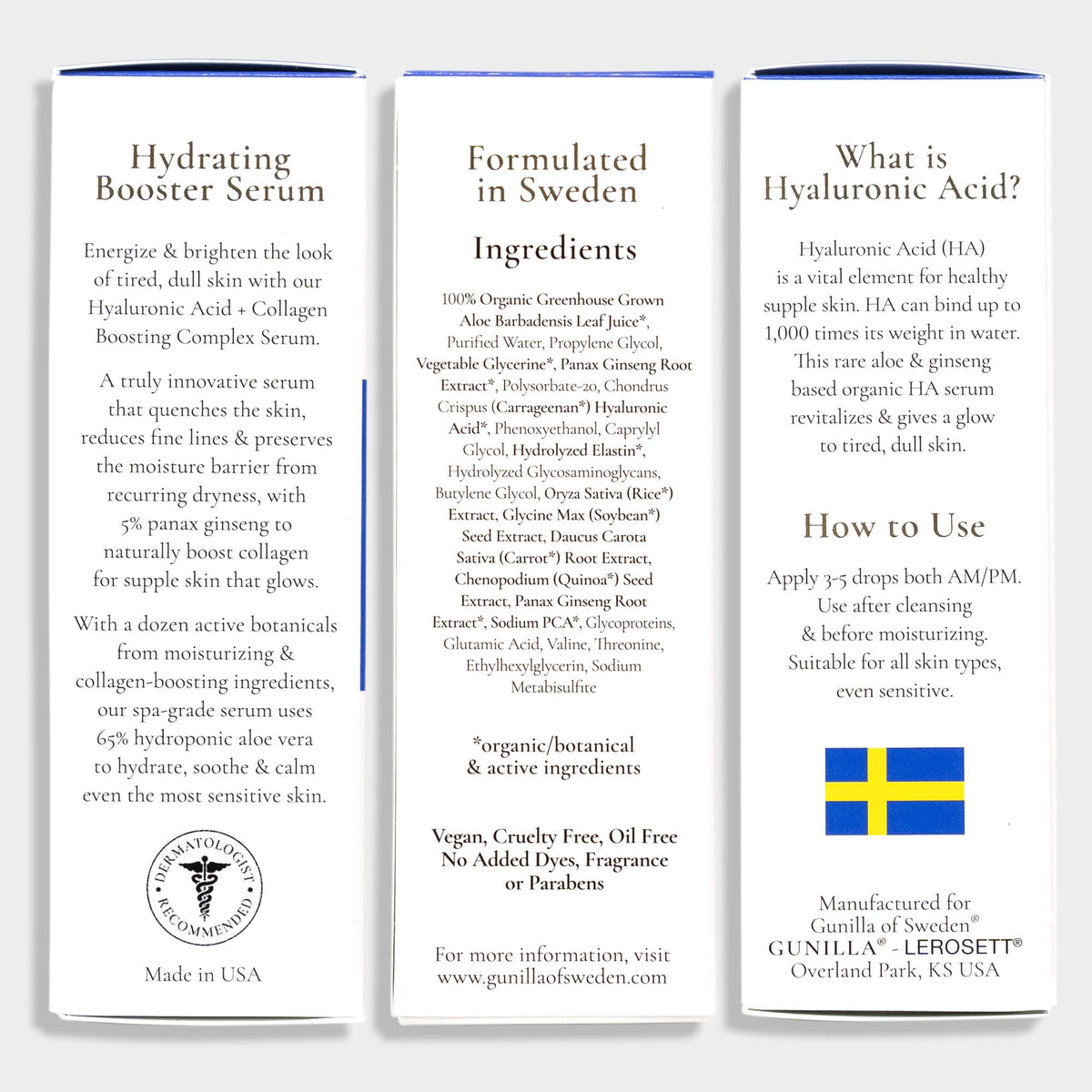 Gunilla serum eye-area application shows brightening support around delicate eye contour.