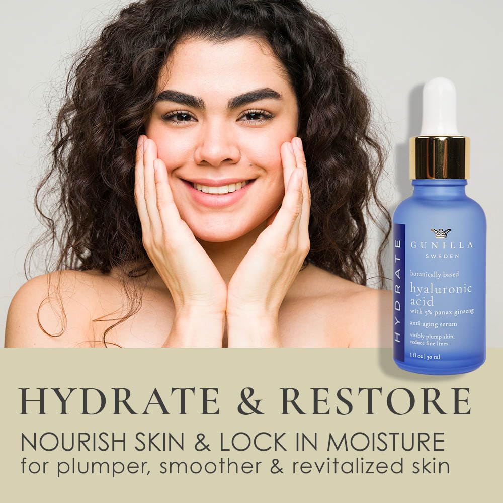 Gunilla serum night-day use conveys versatile daily regimen for consistent hydration.