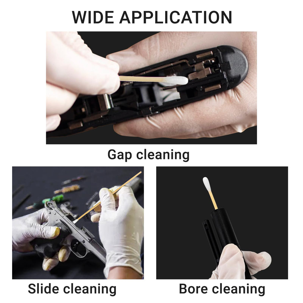 Guntechkit multi-use swabs support home, pet, and equipment cleaning.