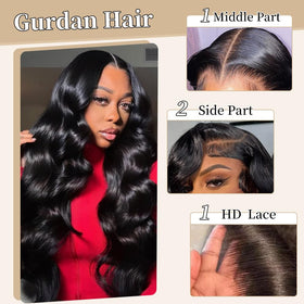 Gurdan 200-density human hair wig with rich, plush volume