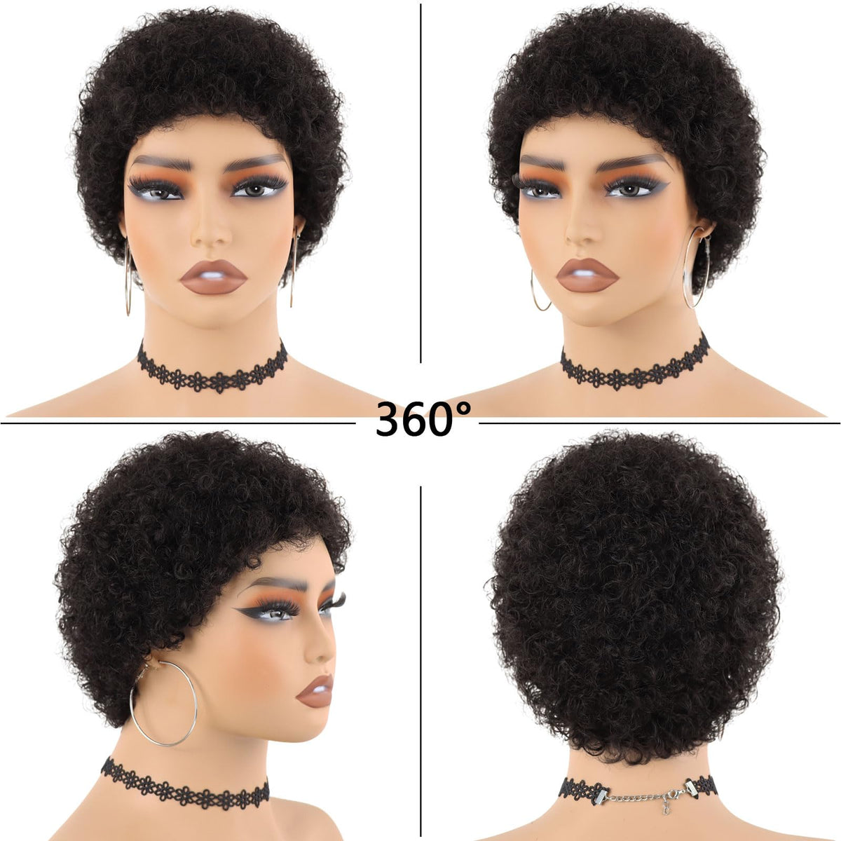Guree Hair natural black wig front view showing seamless look