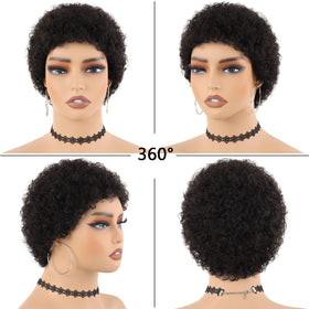 Guree Hair natural black wig front view showing seamless look