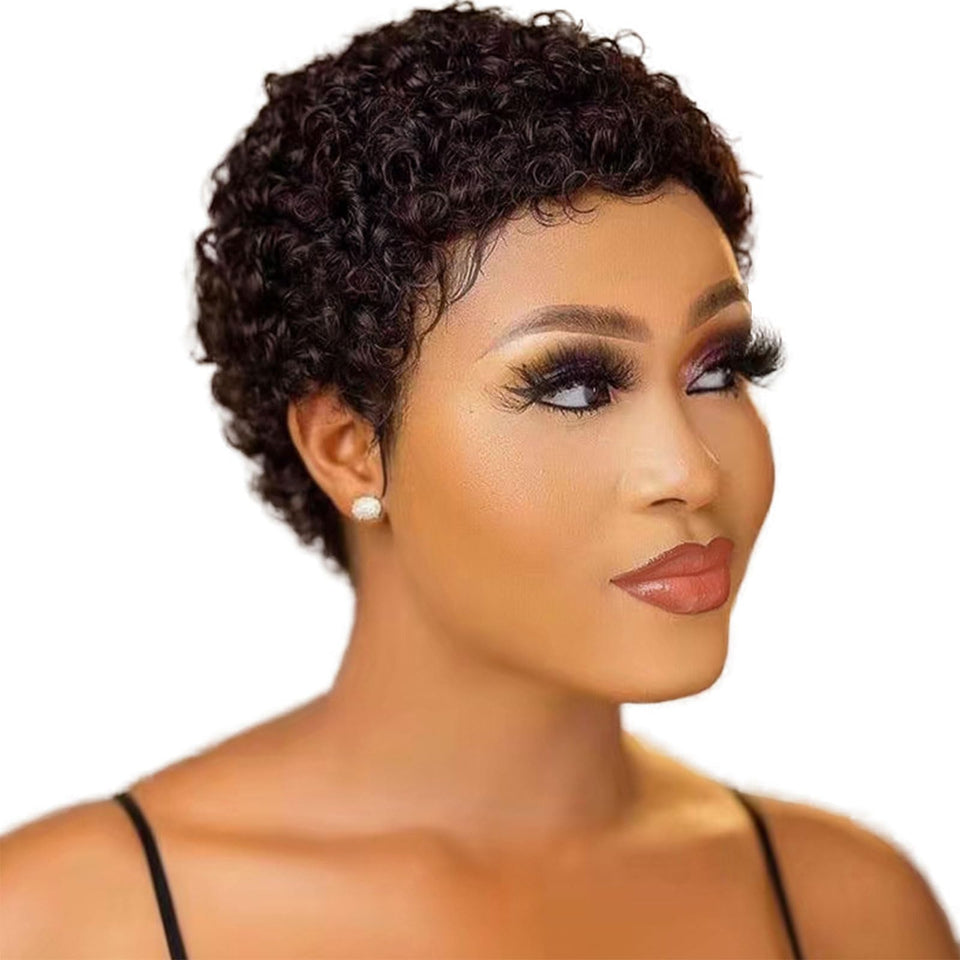Guree Hair short curly wig front view for natural daily wear