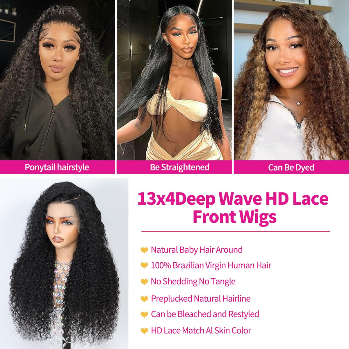 Gureimi 200 density deep curly wig offers lush fullness