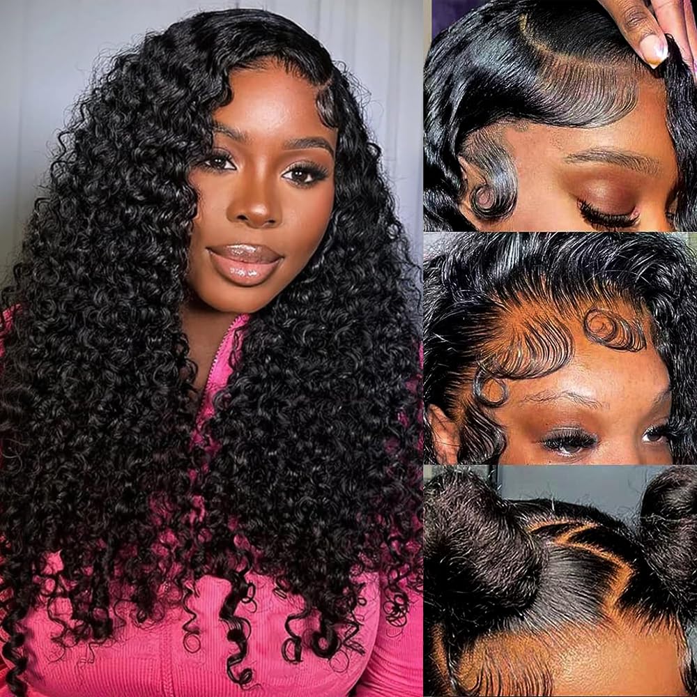 Gureimi Deep Wave Lace Front Wig 18inch for natural hairline and full volume