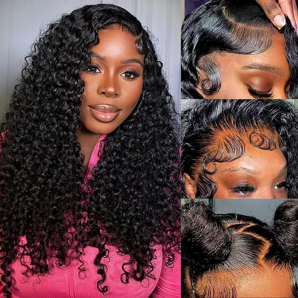 Gureimi Deep Wave Lace Front Wig 18inch for natural hairline and full volume