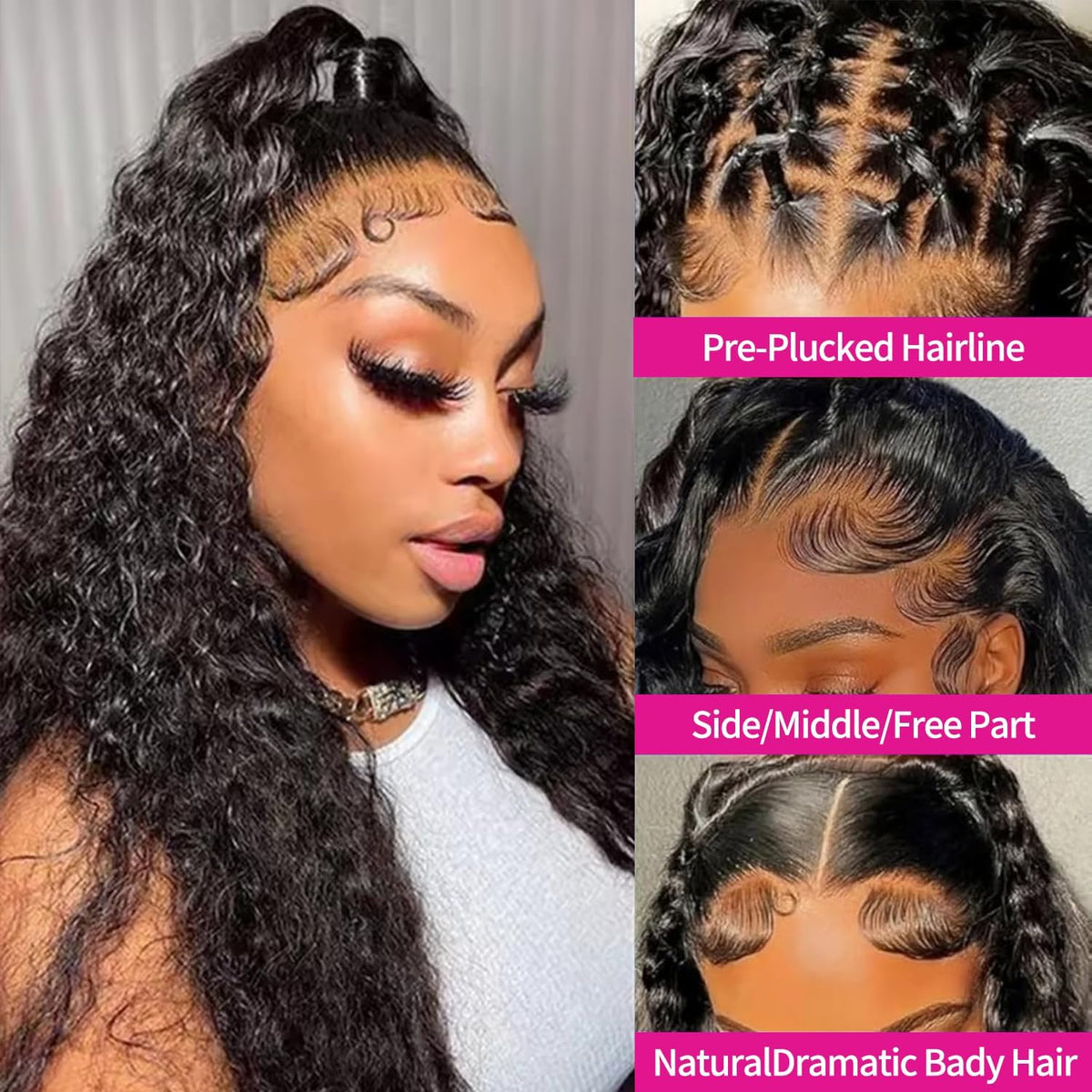 Gureimi pre-plucked natural hairline front wig ready to wear