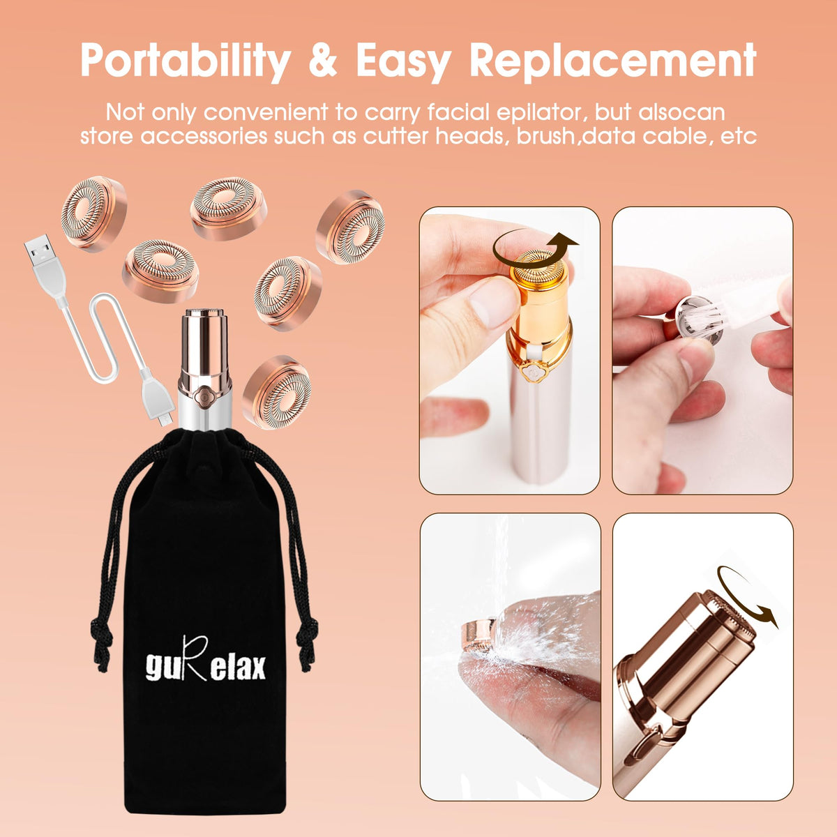 Gurelax 360° no-dead-angle design for precise use