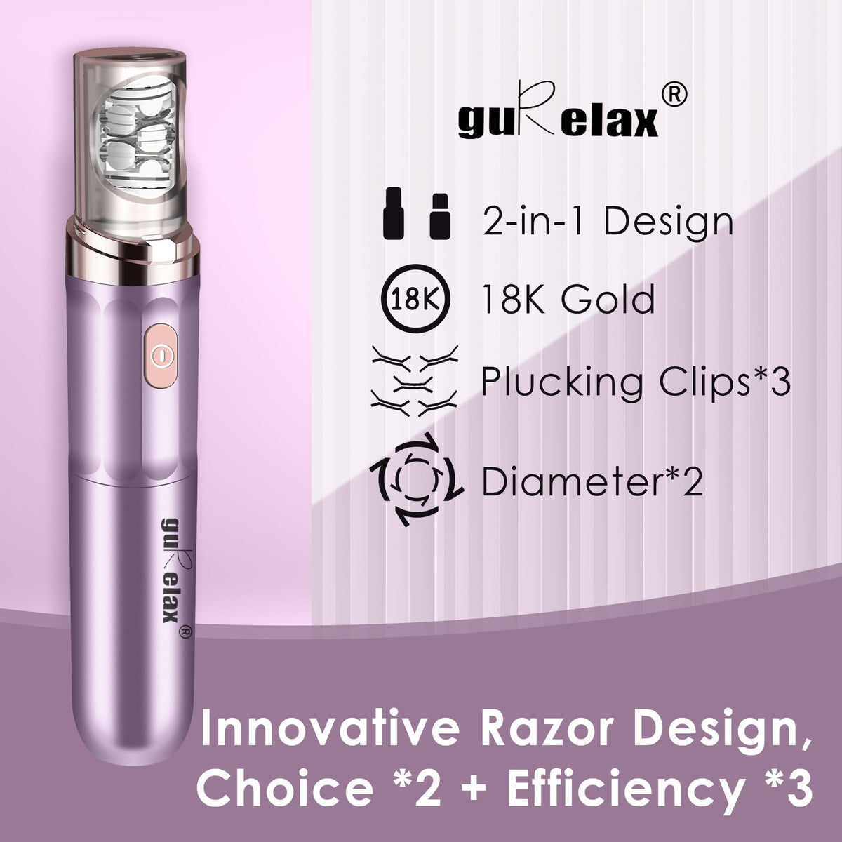 Gurelax USB rechargeable epilator for cordless grooming.
