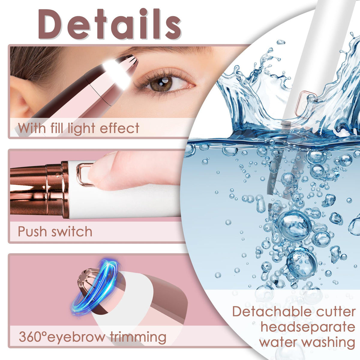 Gurelax daily-use tool for lips, chin, and brow grooming.