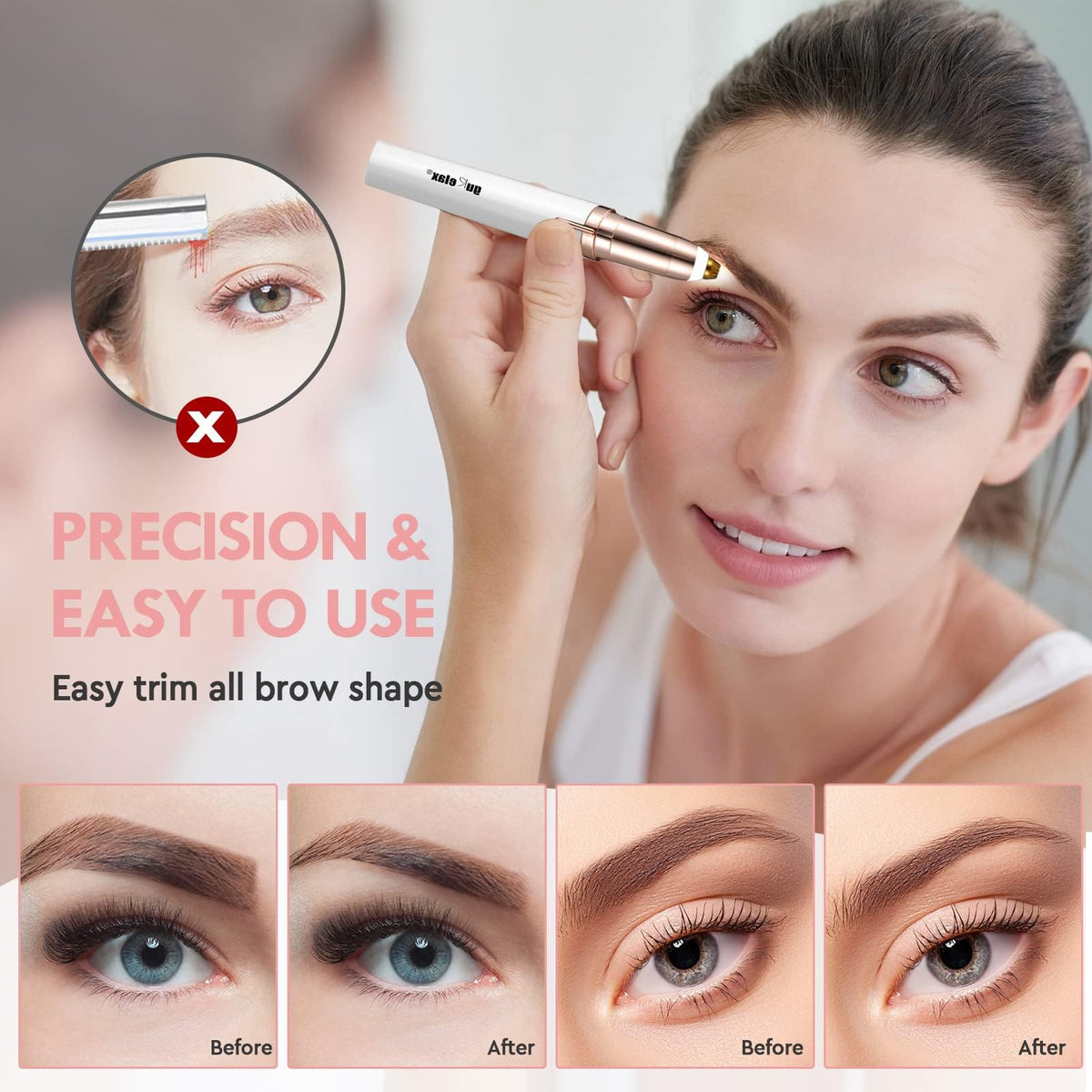 gurelax Eyebrow Trimmer USB rechargeable for on the go