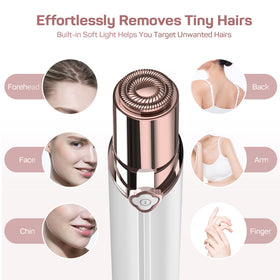 Gurelax facial hair remover on cheeks illustrating smooth, comfortable glide.