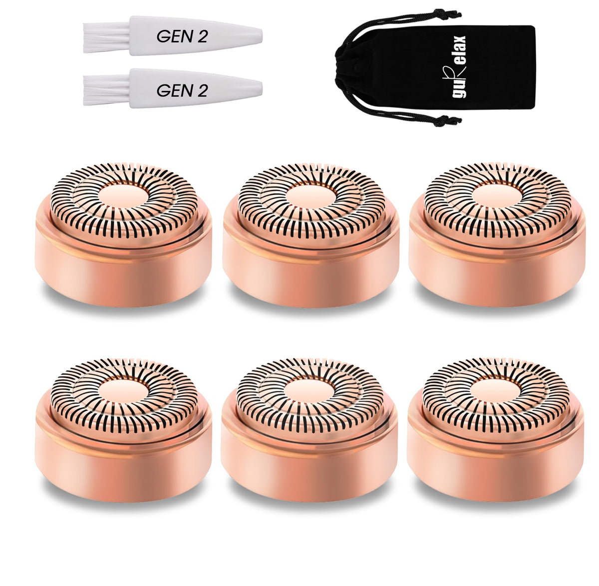 Gurelax Gen 2 replacement heads with 18K gold for smooth results