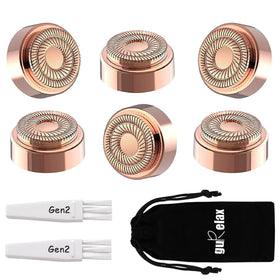 Gurelax Gen2 rose-gold replacement head close-up for smooth facial hair removal.