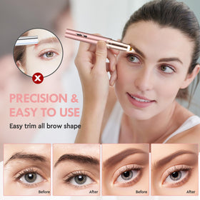Gurelax anti-allergic plated head ensures gentle brow grooming on sensitive skin.