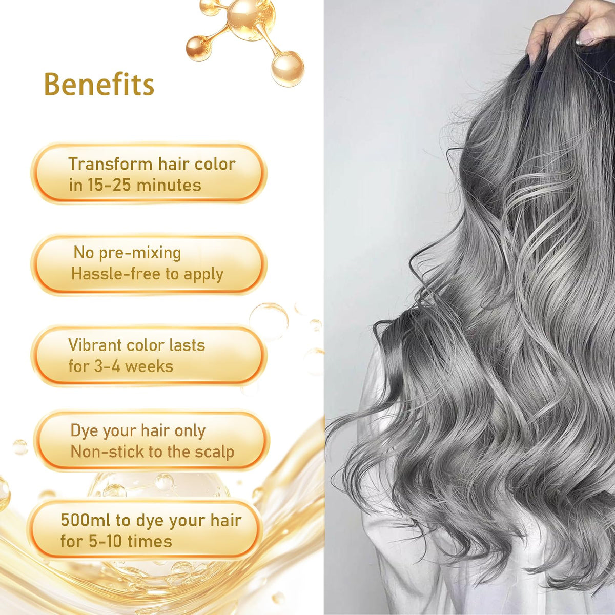Gurkooyd packaging with 3-in-1 color, cleanse, and conditioning features