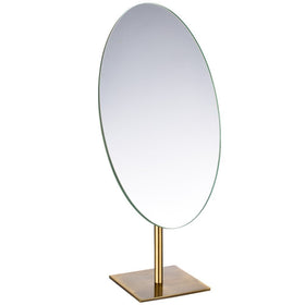 GURUN large oval brass vanity mirror for precise makeup application.