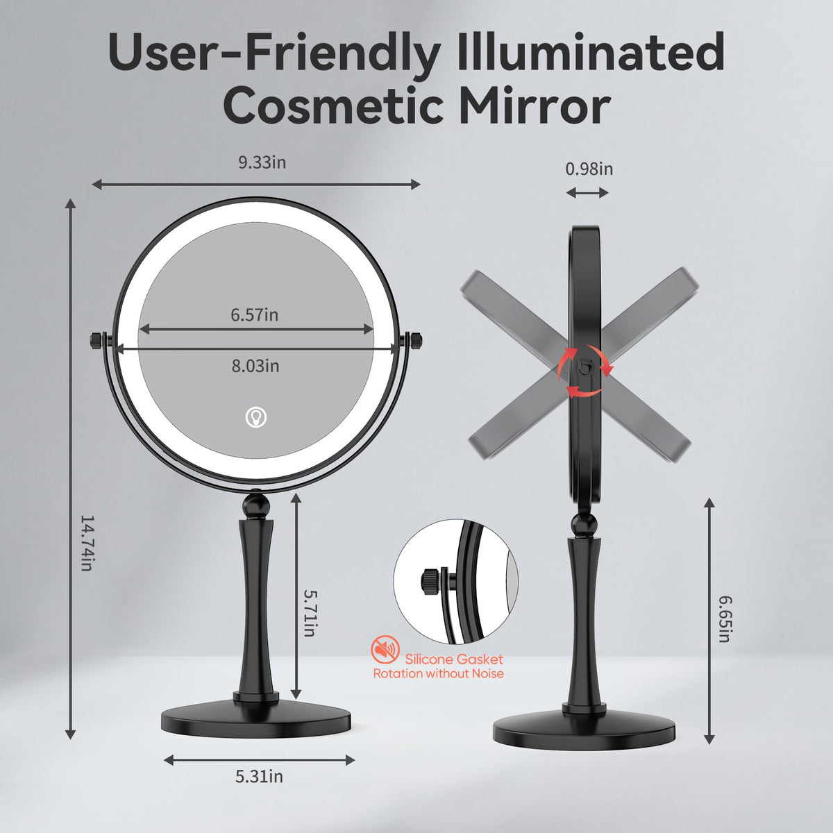 GURUN three-color LED lighting to match different environments during makeup