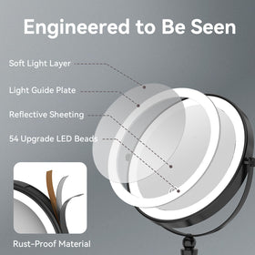 GURUN touch-control vanity mirror for quick brightness and color adjustments