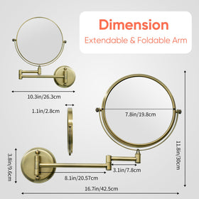 GURUN two-sided mirror provides 1x and 10x views for versatile grooming