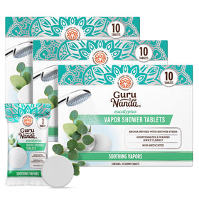 GuruNanda eucalyptus vapor tablet pack delivers a refreshing shower aroma.