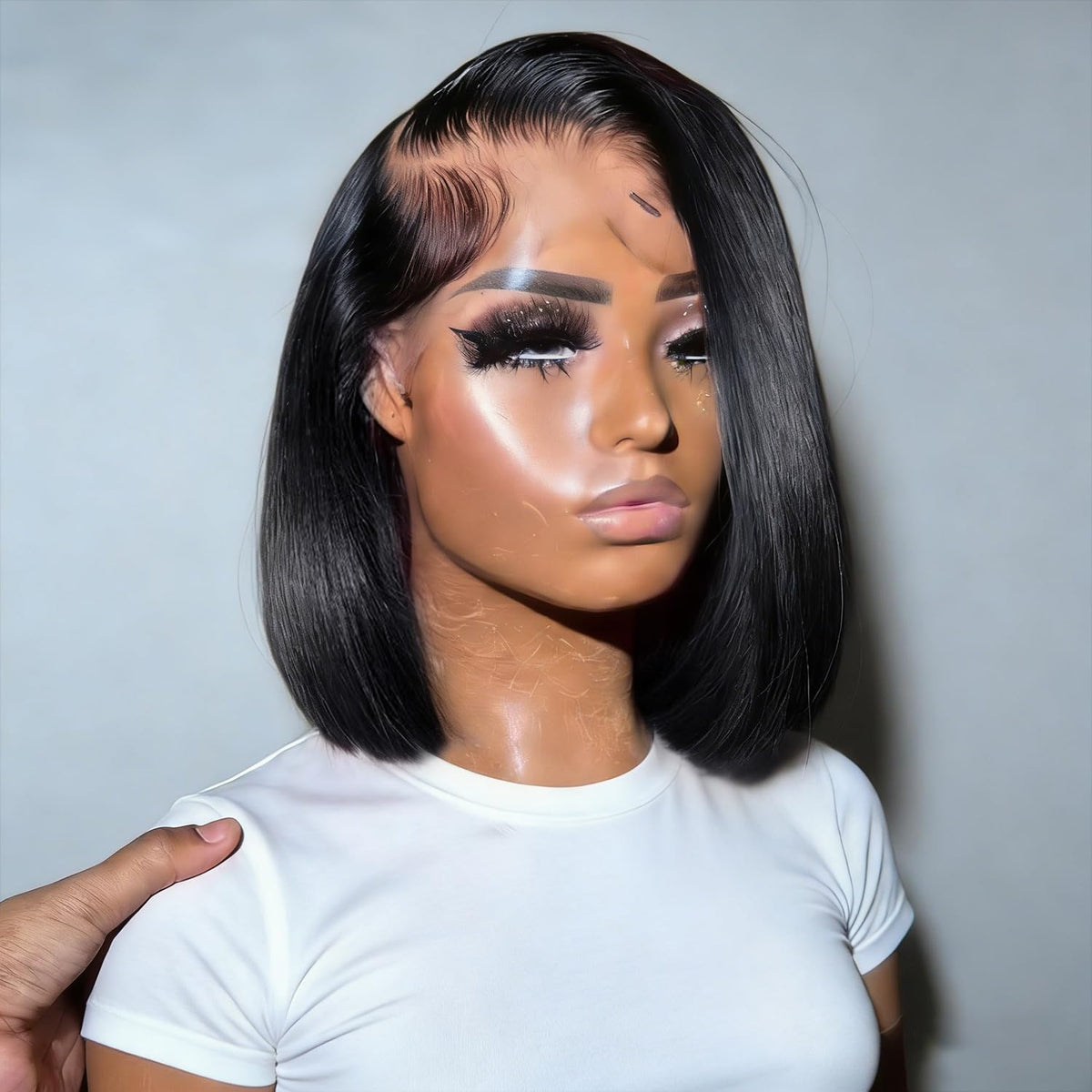 Gusif bob wig with lace front for natural part and everyday styling.