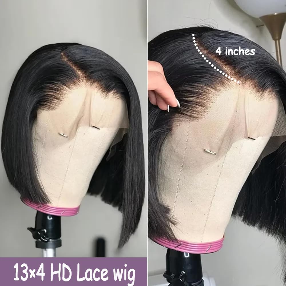 Gusif short straight bob wig, 10 inches, versatile styling options.