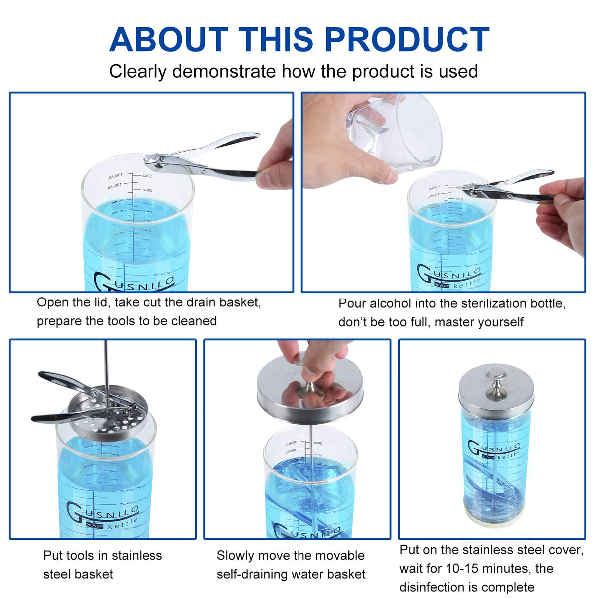 Gusnilo high borosilicate glass jar with clear viewing window