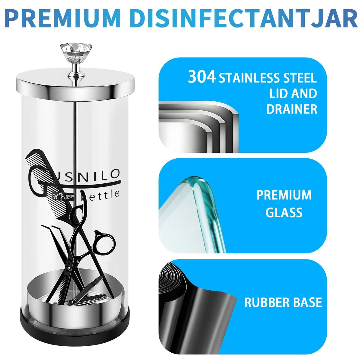 Gusnilo nail tools jar offers organized storage for quick tool access.