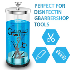 Gusnilo durable glass salon jar stores nail and spa implements without leaks.