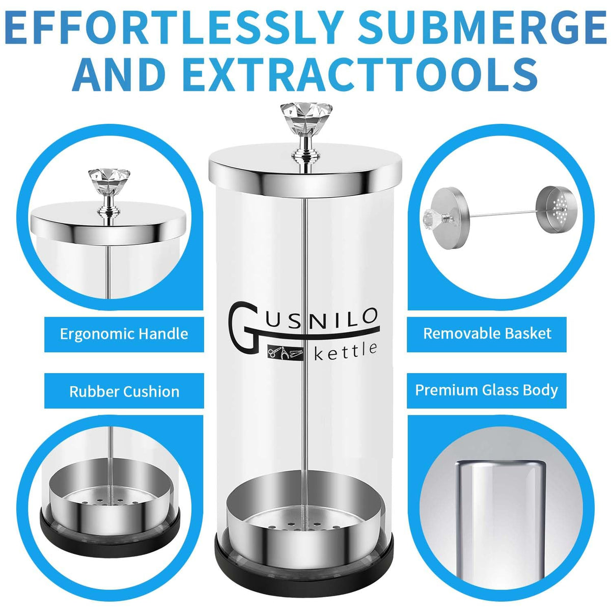 Gusnilo spa implements storage jar keeps beauty stations tidy and efficient.
