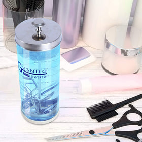 Tools inside Gusnilo disinfectant jar ready for sanitization