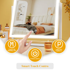 Gvnkvn mirror with three color temperatures for daytime to evening makeup.