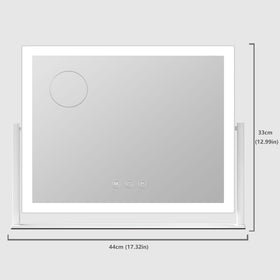 Gvnkvn lighted makeup mirror features 360° rotation for flexible viewing angles.