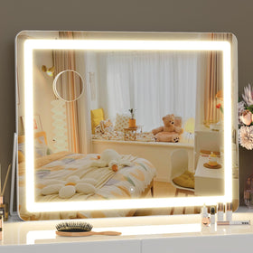 Gvnkvn Lighted Vanity Mirror front view with bright, even makeup lighting.