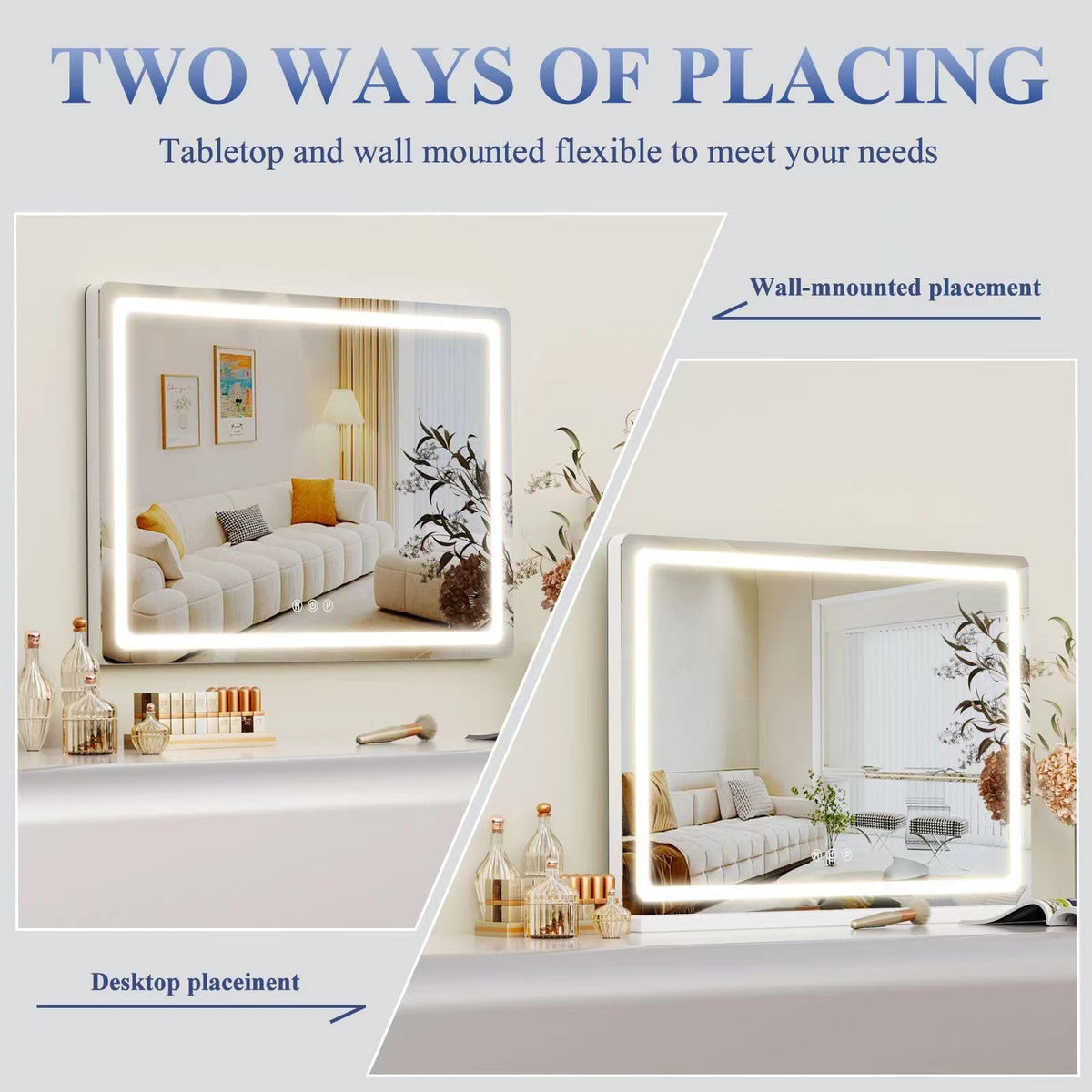 Gvnkvn mirror with LED lights highlighting even illumination for detailed work.